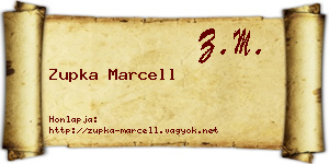 Zupka Marcell névjegykártya